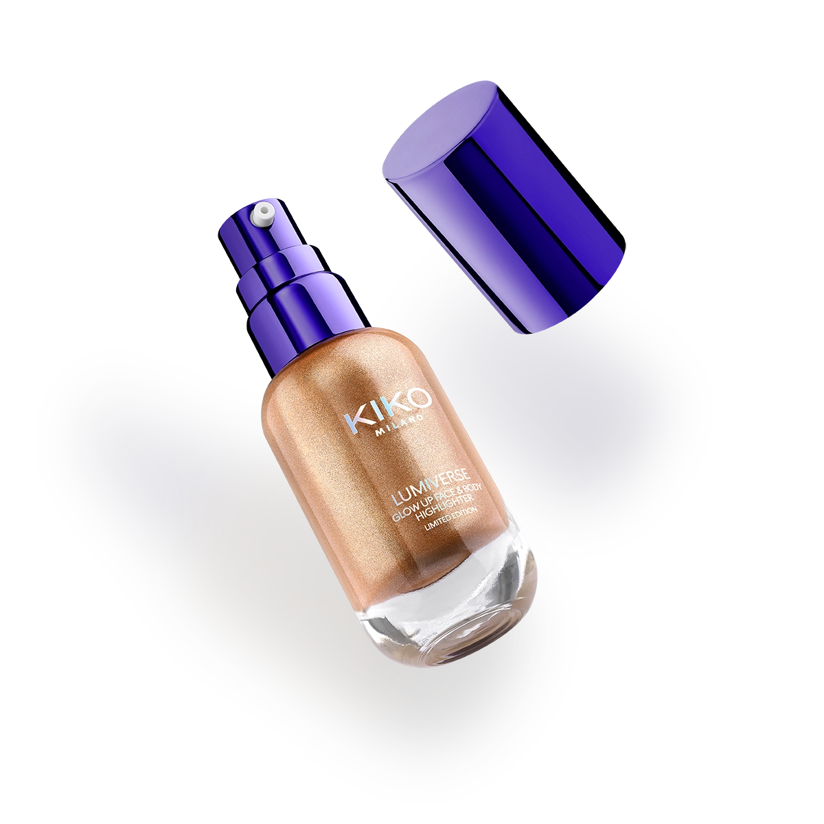 Metallic-finish liquid highlighter for face and body