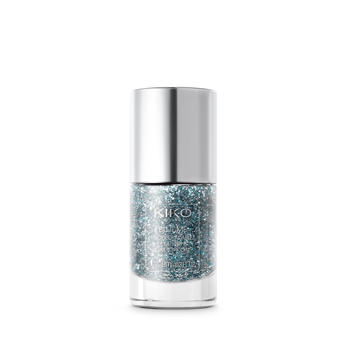 Kiko Milano blue me biodegradable glitter top coat